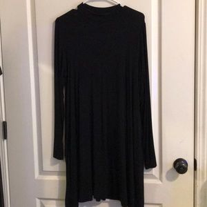 Mock neck black dress